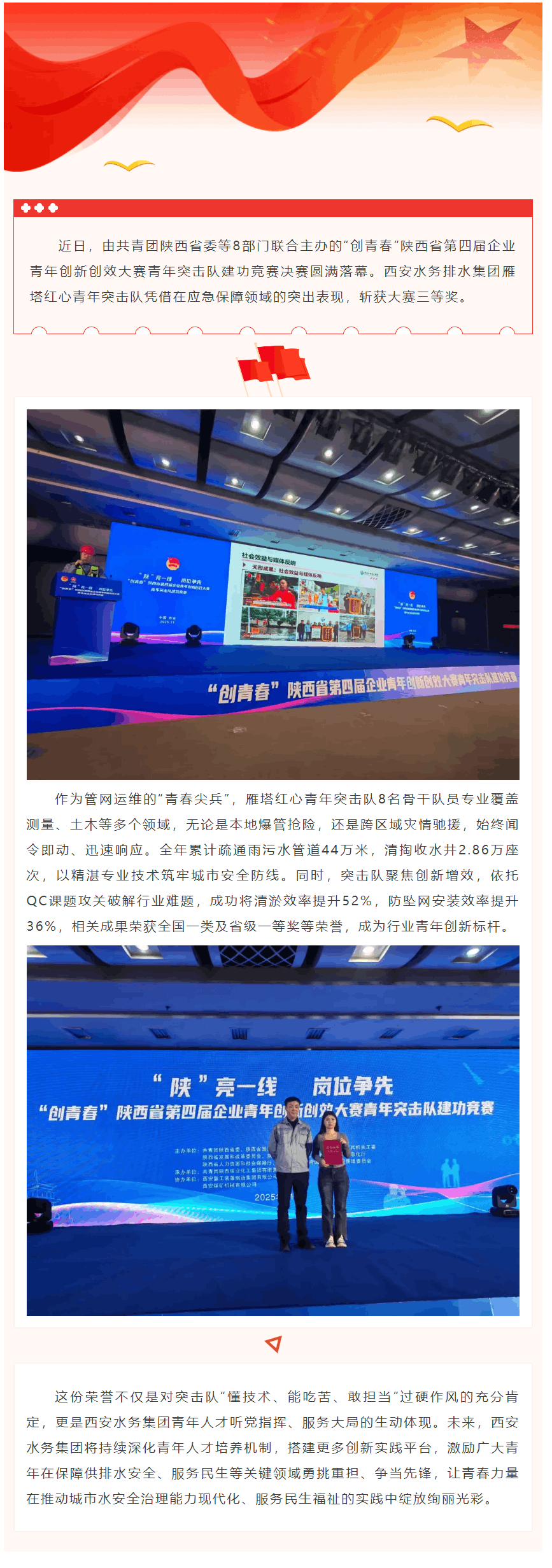 西安水务集团青年突击队获省级大赛三等奖.png